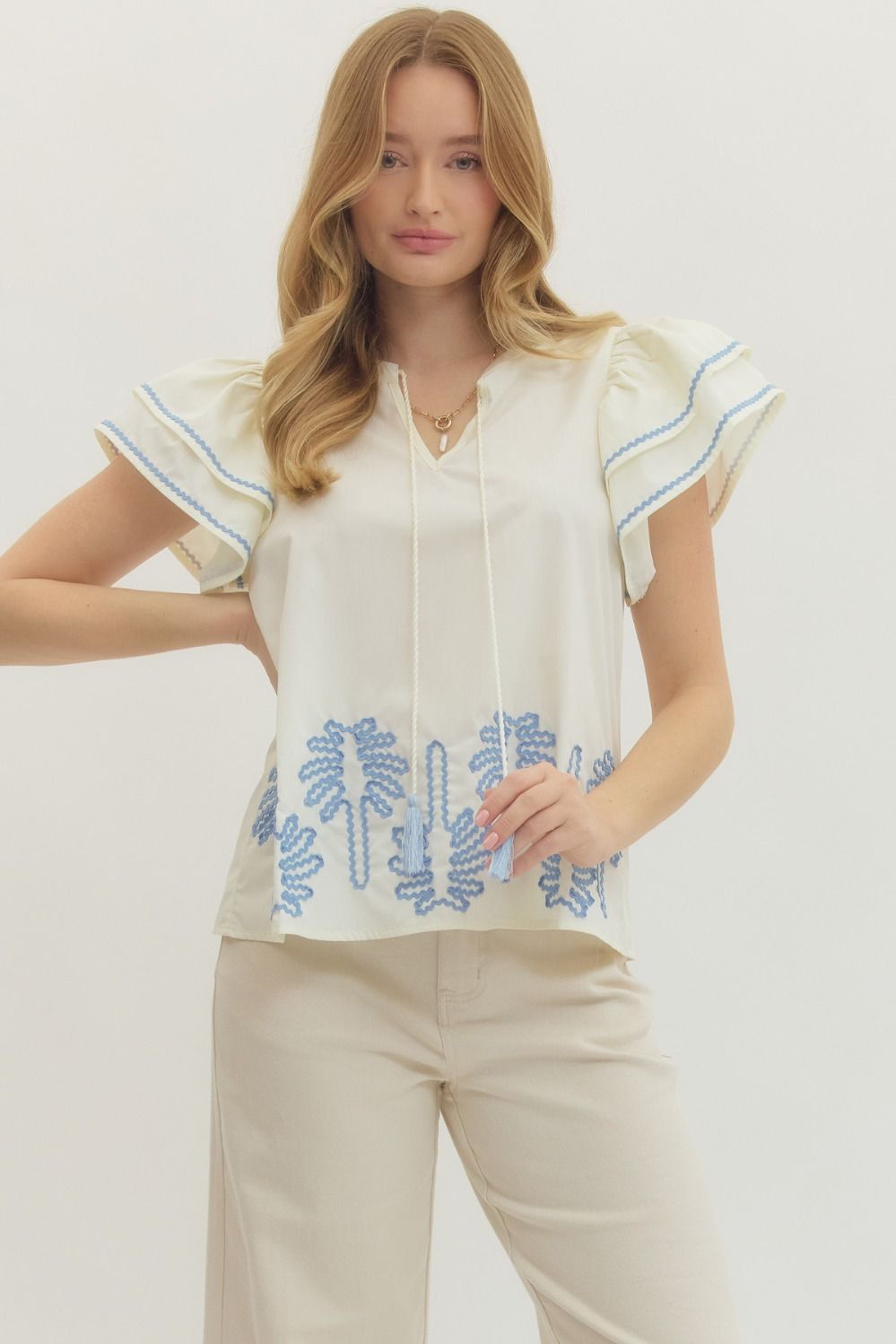 Flutter sleeve top